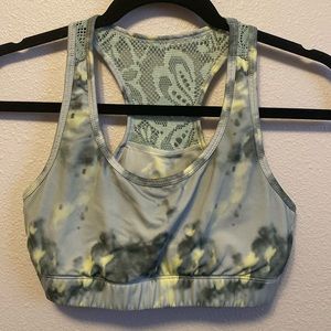 Zyia Active Greens Bomber Racerback Sports Bra Small Support Athletic Yoga Gym